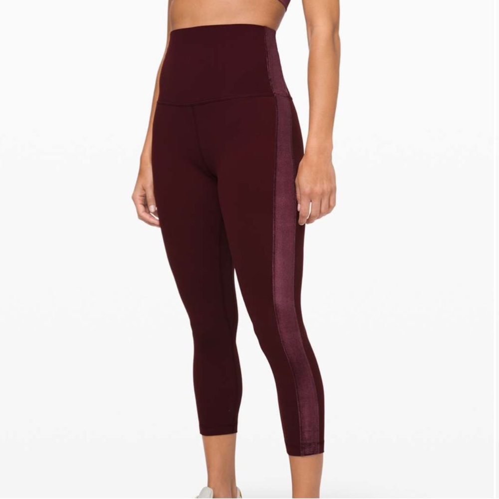 Lululemon Align Super High Rise Crop Velvet Leggings Garnet - Size 6